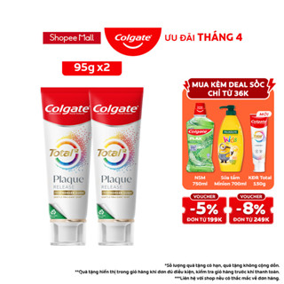 [MỚI] Bộ 2 Kem đánh răng Colgate Total Plaque Release 95g/tuýp giúp khỏe nướu, ngăn mảng bám hiệu quả gấp 3 lần