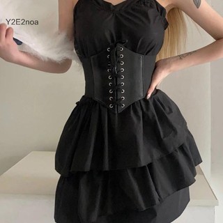 Y2e2noa Đen Cơ Thể Định Hình Nữ Gothic Quần Áo Underbust Eo Cincher Huấn Luyện Da Pu Co Giãn Gợi Cảm Cô Dâu Corset Và Bustiers HOT