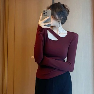  Áo mặc trong nhung Đức đánh bóng hai mặt Jiashucheng Áo phông che da thon gọn cảm giác cao cấp thuần khiết mùa thu đông cho Nữ size Lớn 