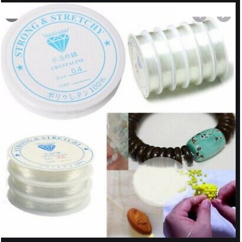 dây cước thun trong , dây gân xỏ vòng hạt đủ size 0.4-0.5-0.6-0.7-0.8-1mm Hàn Quốc loại tốt