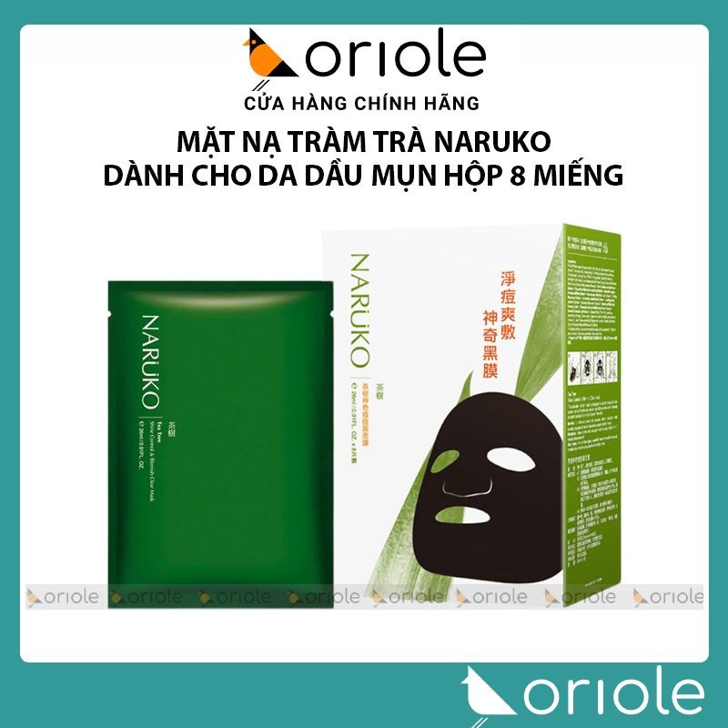 Mặt Nạ Tràm Trà Naruko Giảm Mụn Mờ Thâm - Mặt Nạ Giấy Tea Tree Dành Cho Da Dầu & Mụn Chính Hãng Hộp 