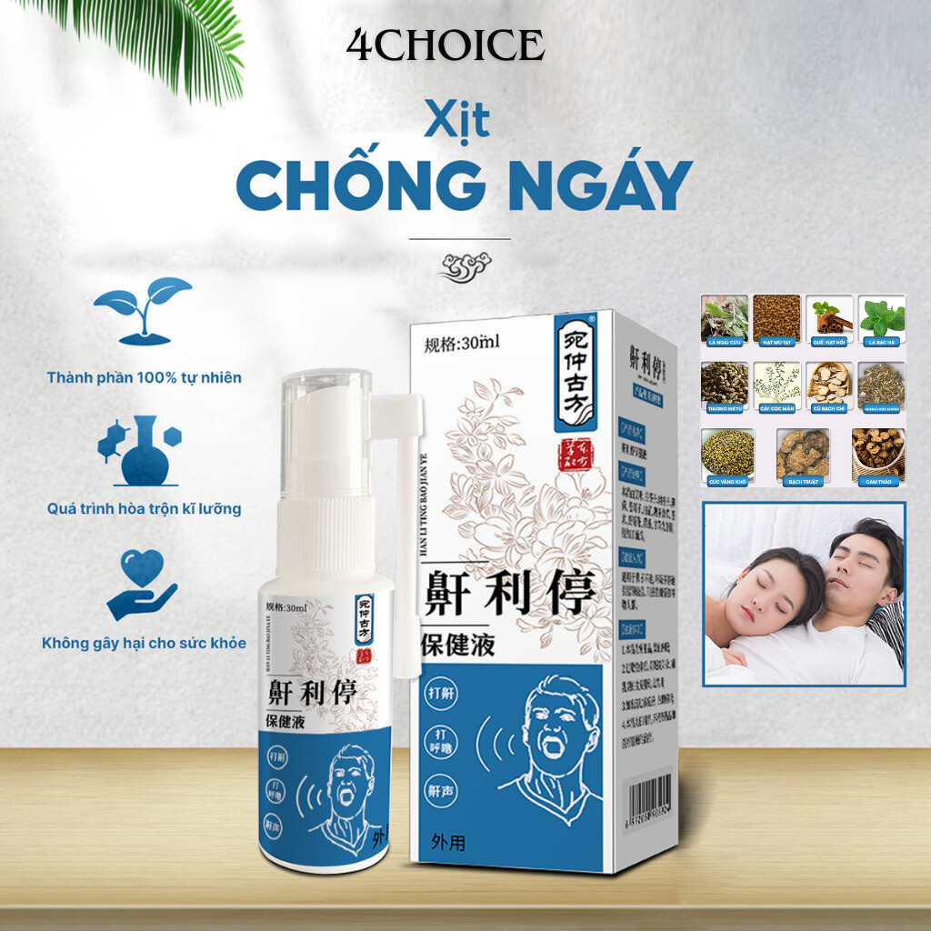 Xịt chống ngáy giảm gáy khi ngủ hiệu quả dùng cho người lớn Snoretin 30ml, chiết xuất 11 loại thảo dược cổ truyền.