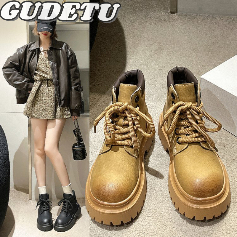 Đế dày và lớn lên phong cách Anh Doc Martens Phong cách mới của giày bốt mắt cá chân đế mỏng