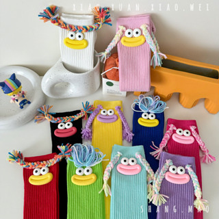 Tất Trẻ Em Hoạt Hình Dễ Thương Tất Giữa Ống Bé Gái Nhiều Màu Sắc Miệng Lớn Bím Tóc Xuyên Biên Giới Ngộ nghĩnh Bé Trai Và Bé Gái Tất Dài Xu Hướng