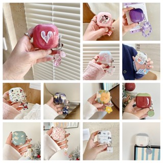 Dành Cho Samsung Galaxy Buds Core FE / 2 Pro / Buds Pro / Buds Live Case Vỏ Tai Nghe Chống Trầy Xước Tối Giản Dễ Thương Cho Tai Nghe Samsung Màu Trắng Có Mặt Dây Chuyền