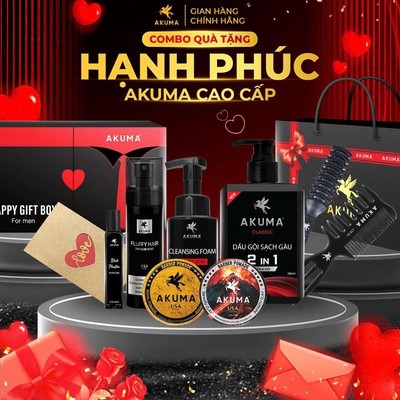 Combo hộp quà HẠNH PHÚC AKUMA quà tặng cao cấp tạo kiểu tóc, sang trọng và lịch lãm, khẳng định chất nam tính.