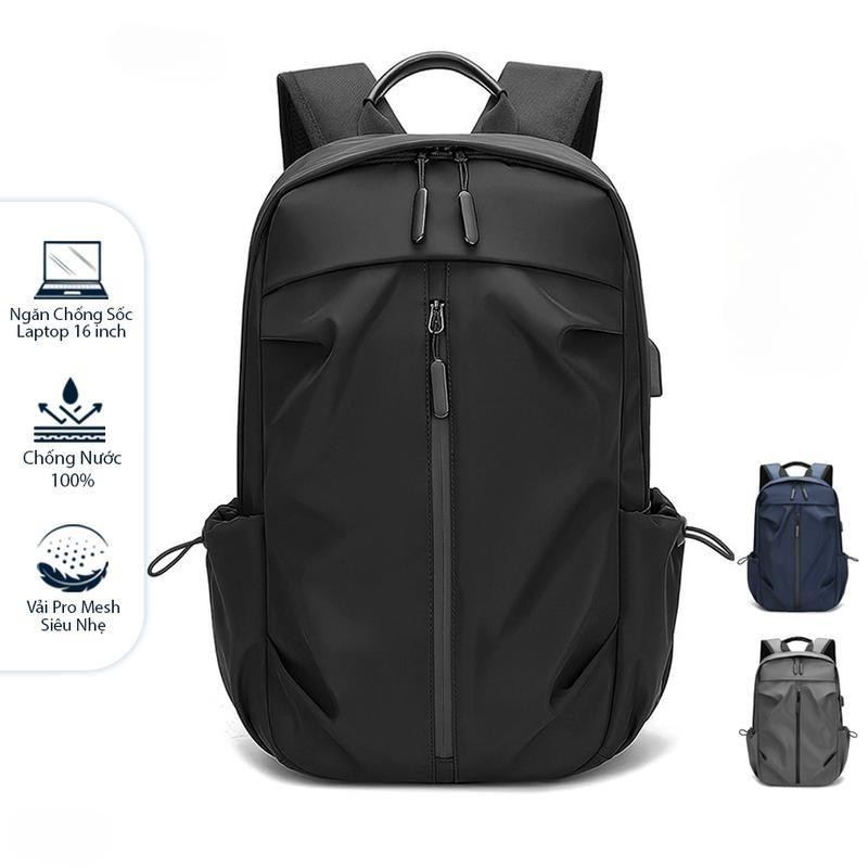 Balo laptop cao cấp, sang trọng dành cho nam và nữ, thích hợp đi học, đi làm và đi chơi, ba lô đen xám xanh