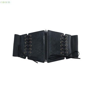Chdhaltd Nữ Corset Có Thể Điều Chỉnh Punk Goth Vintage Pu Da Thời Trang Nữ Cummerbunds