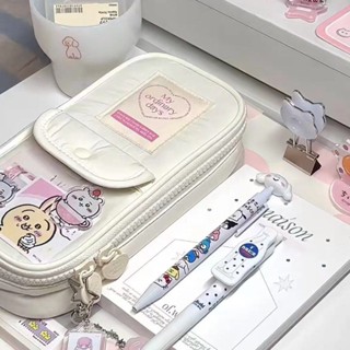 Hàn Quốc Retro Tình Yêu Dung Tích Lớn Hộp Bút Chì Sinh Viên Đa Năng Di Động Túi Đựng Bút Văn Phòng Phẩm Vật Dụng Bảo Quản