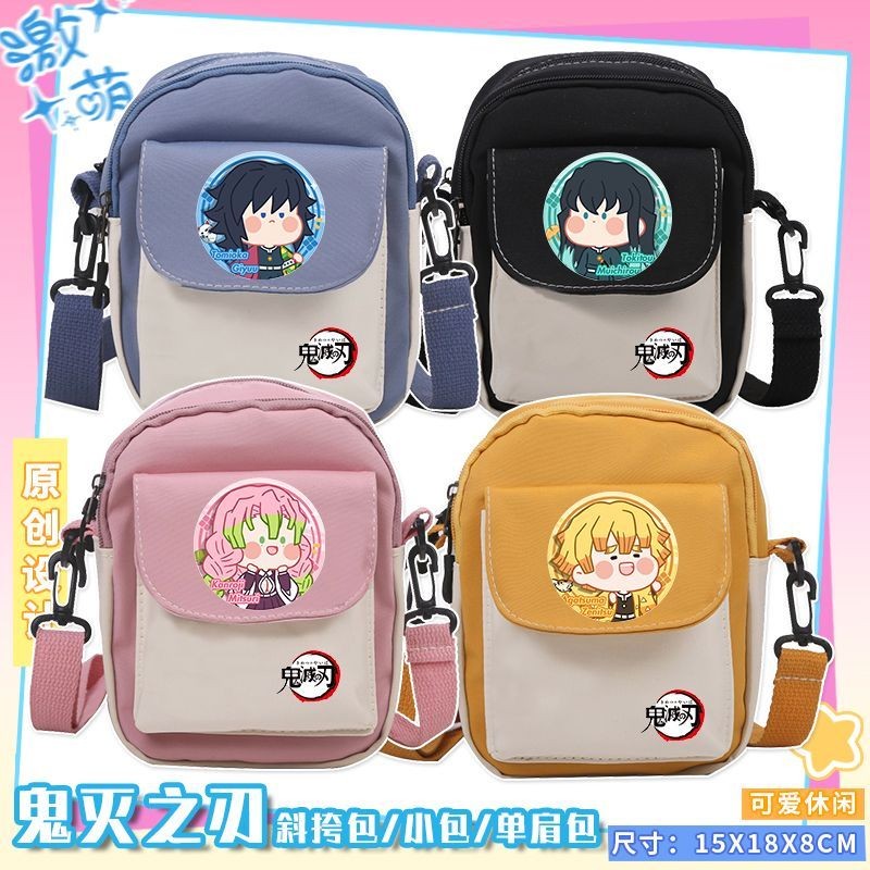 [Phell] Túi Messenger Demon Slayer Zenitsu Muichiro Túi Đau Nezuko Túi Vải Túi Đeo Vai Túi Đi Học Ha