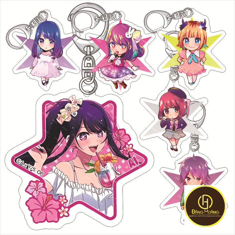 Móc khóa Mặt dây chuyền My Push Child Oshi no Ko Hoshino Akuya Hoshino Ruby Hoshino Ai Acrylic