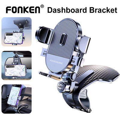 Giá đỡ điện thoại ô tô bảng điều khiển Fonken 360° Giá đỡ điện thoại xoay Tương thích với điện thoại thông minh 4-7 Inch