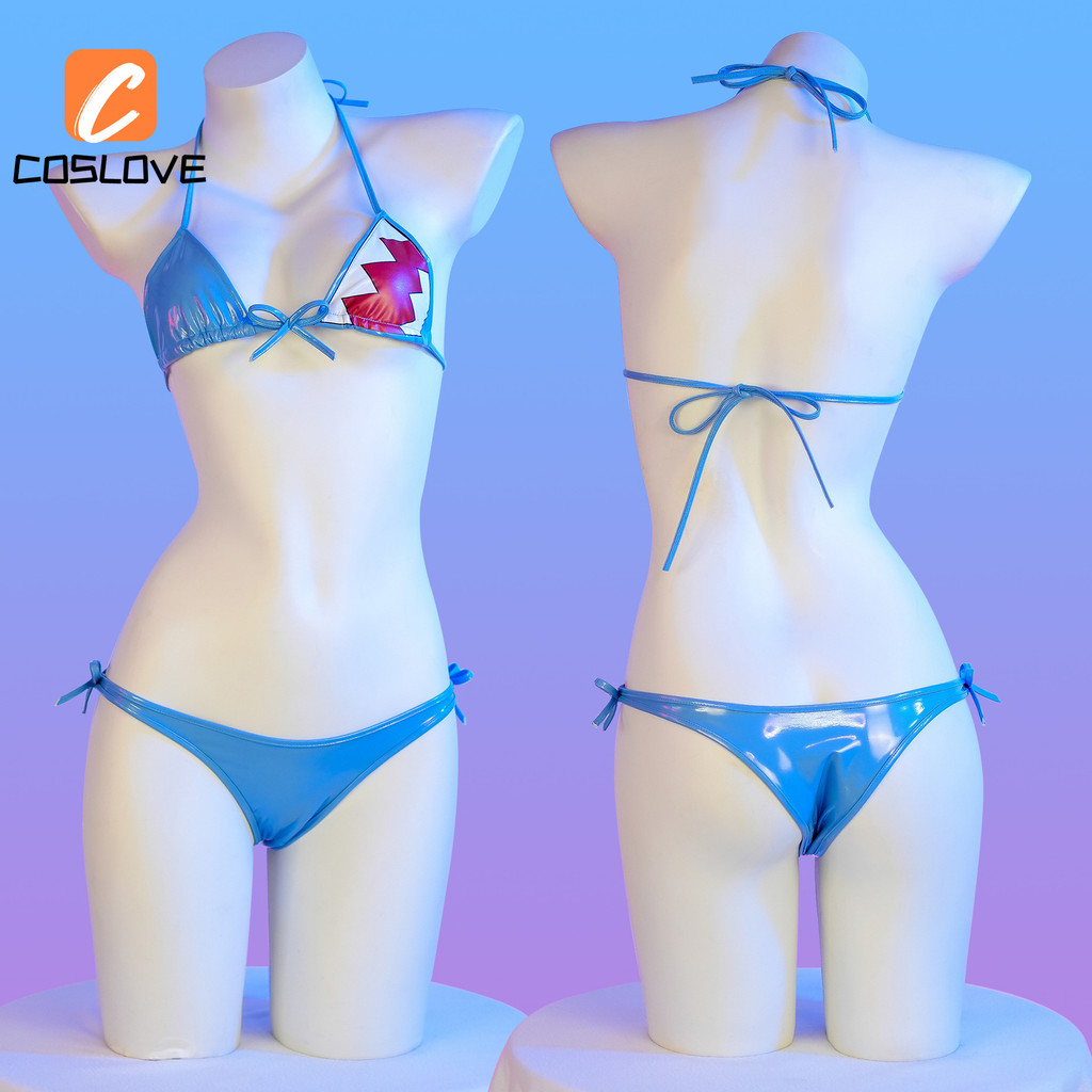 Hololive Gawr Gura Cá Mập Bikini Phù Hợp Với Người Phụ Nữ Một Kích Thước Đồ Bơi Mùa Hè Kỳ Nghỉ Trang