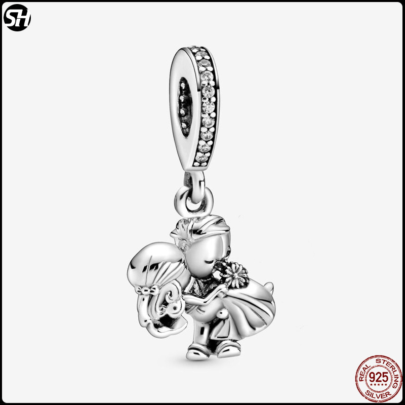 Cặp vòng tay bạc S925 ôm đôi phù hợp với Pandora, quà tặng sinh nhật quyến rũ