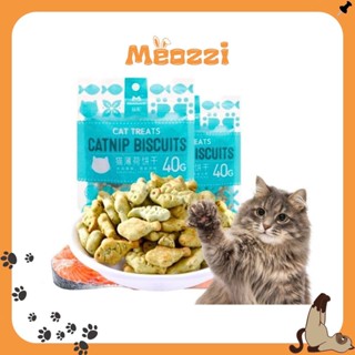   HOẢ TỐC  Bánh Cá Biscuits Catnip Giảm Búi Lông Viêm Răng Hôi Miệng Cho Mèo 40gr - MEOZZI 