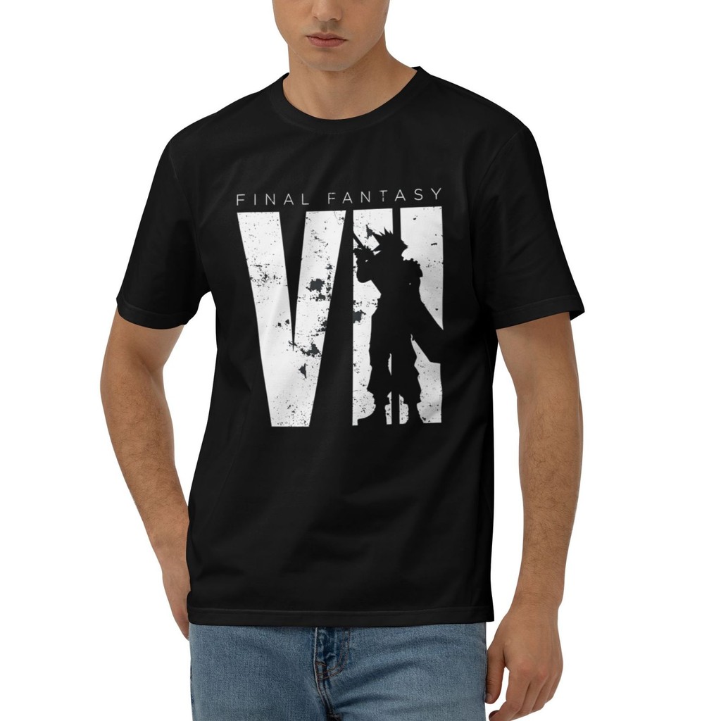 Áo thun nam mát mẻ mùa hè Final Fantasy Vii Tối giản Final Fantasy Final Fantasy 14 Ffxiv Áo thun Co