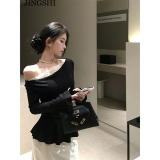 JINGSHI áo phông áo thun nữ croptop baby tee Cute Hàn Phong xu hướng Trendy WCS24A11E6 44Z241027