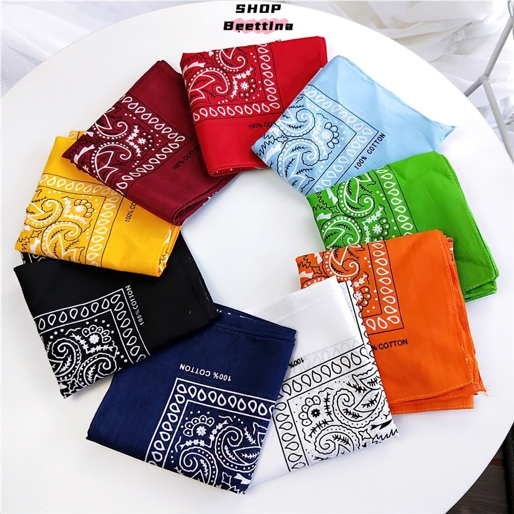 Khăn BANDANA Streetwear siêu nhiều màu 54cm Khăn Streetwear siêu nhiều màu, Bandana thời trang hàng ngày,đi xe đạp BEETT