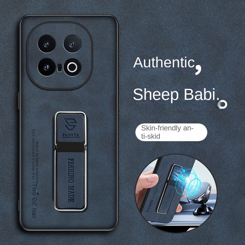 Dành Cho IQOO 13 Pro IQOO13 12Pro Ốp Lưng Da PU Sang Trọng Bao Da PU Đế Điện Thoại Từ Tính Cho Vivo 
