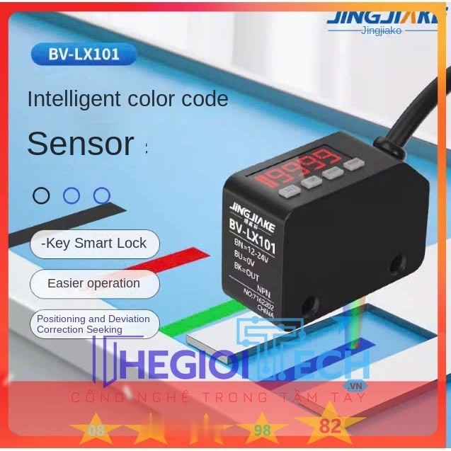 Cảm Biến Màu sắc LX-101, Color Mark Sensor Quang Điện Phát hiện chính xác Thông Minh NPN