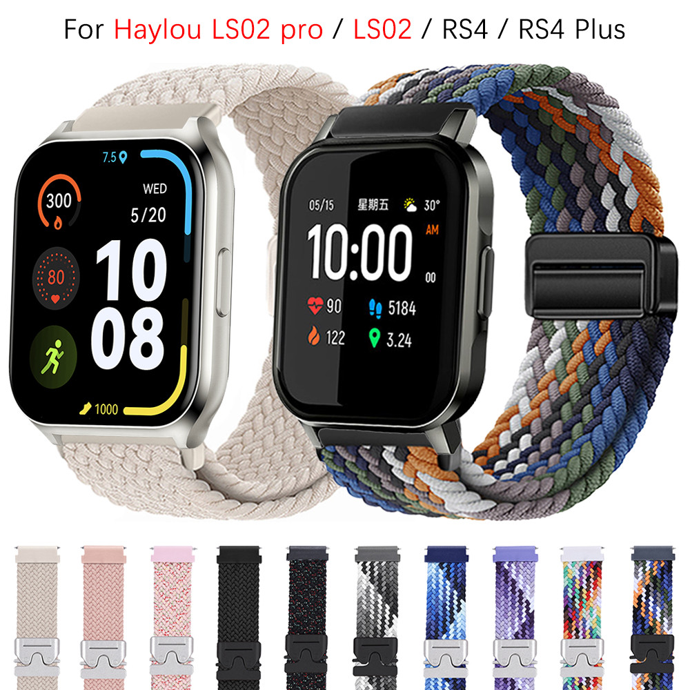 Dây đeo bện dù cho Haylou LS02 pro / LS02 / RS4 / RS4 Plus Đồng hồ thông minh có thể điều chỉnh bện 