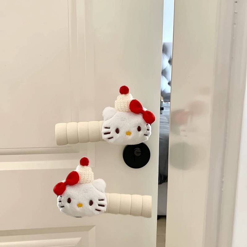 2pcs Hellokitty Door Handle Cover Universal Anti-Collision Anti-Static Wall Guard Bedroom Door Handl