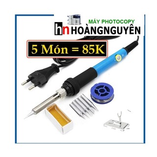 Mỏ hàn thiếc màu xanh điều chỉnh nhiệt độ tq936 60W tay hàn nhiệt 936 + nhựa thông + thiếc hàn + 5 mũi hàn +đế 