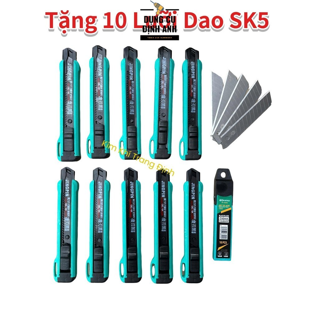 [Tặng 10 lưỡi dao SK5] Combo 10 dao dọc giấy A815 Gofuther làm bằng chất thép SK-5 siêu sắc bén