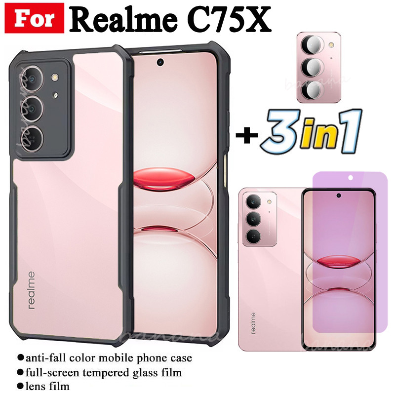 Ốp Điện Thoại Chống Sốc Realme C75X Cho Realme C75x Kính Cường Lực Và Ống Kính Chống Tia Xanh