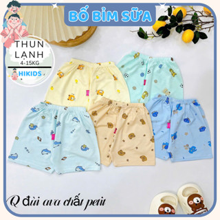 (Set 5-10) Quần Đùi Chục Thun Lạnh Màu Cho Bé Gái Bé Trai 4-15kg Vải Thun Lạnh Mát Phối Họa Tiết [QL04] Hikids