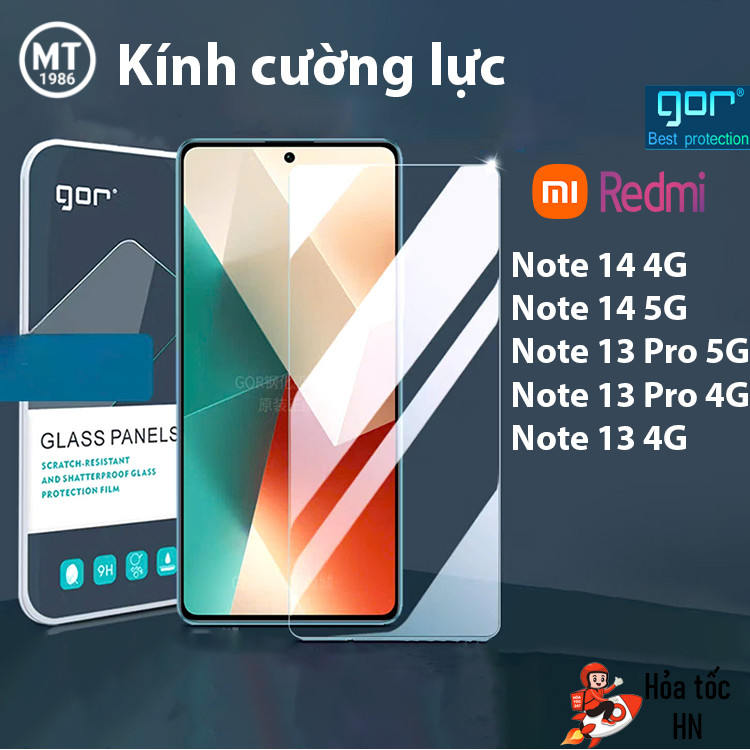 Kính Cường Lực  Redmi Note 14/ Note 15 Pro 5G/ Note 13 Pro 5G/ Note 13 4G/ Note 13 Pro 4G/ Note 13 P