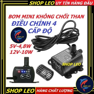 Bơm mini 5v/12v điều chỉnh 4 cấp độ ( không chổi than) - Máy bơm chế lọc nano - phụ kiện thủy sinh-shopleo