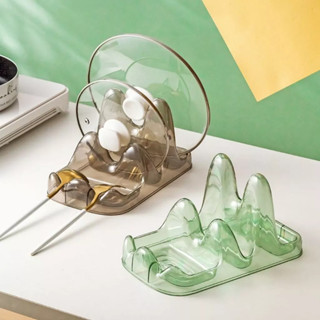 [ Mới Về ] Khay Để Nắp Vung Xoong Nồi 3 Ngăn Giá Kệ Gác Thìa Đũa Nấu Ăn Chống Trượt Thông Minh Nhựa Cao Cấp