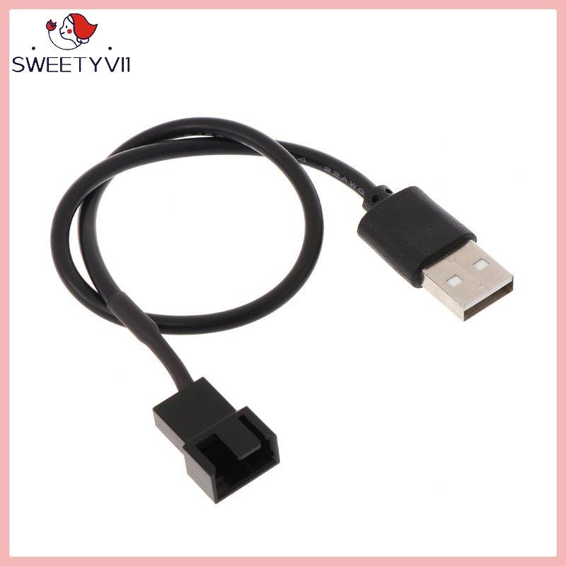 USB 2.0 A Male To 3-Pin/4-Pin Connector Adapter Cable For 5V Computer PC Fan