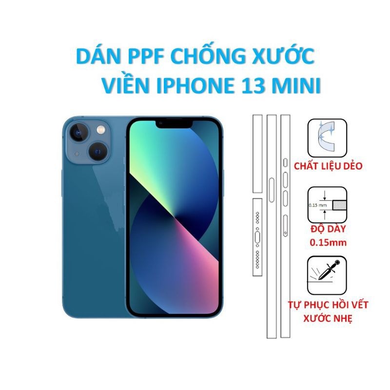 Dán viền PPF chống xước ip 13 mini VTstore
