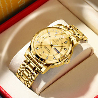 Thương Hiệu Thụy Sĩ Chống Thấm Nước Phong Cách Mới Thép Đồng Hồ Nam Lịch Kép Đồng Hồ Thạch Anh Dạ Quang Phát Sóng Trực Tiếp Bán Chạy 1885