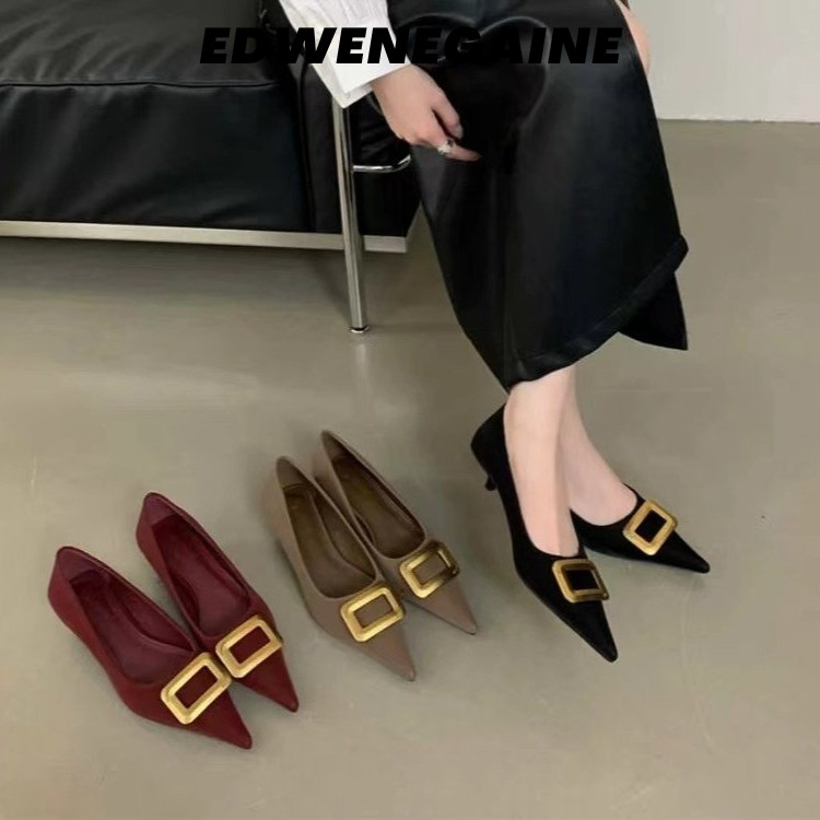 EDWENEGAINE giày nữ boot nữ bột Thời trang trăm mốt Lịch lãm Linh hoạt Điểm nhấn Hiện đại FSX24B0OQD 46Z241111