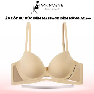 [TĂNG Size] Áo lót nữ VANVENE AL207, áo su cao cấp đệm mỏng massage nâng ngực tạo khe viền lưới chống xệ cup chữ V