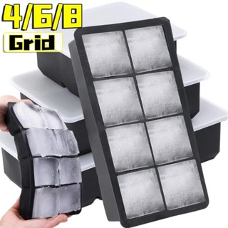 Khuôn Khay Đá Lớn Silicon Mềm Có Thể Tái Sử Dụng Hình Vuông - Khối Đá Khuôn Làm Đồ Barware Phụ Kiện Nhà Bếp