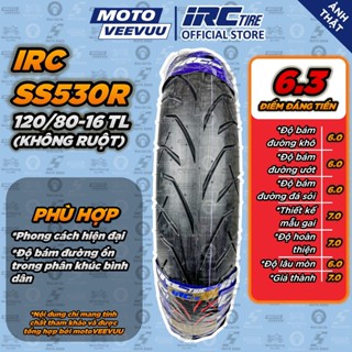   MTVV  Vỏ lốp xe máy IRC INOUE 120 80-16 TL SS-530R Sau SH<END> 