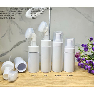 chai tạo bọt 100ml 150ml đựng sữa rữa mặt , tẩy trang, sữa rữa tay , sữa tắm
