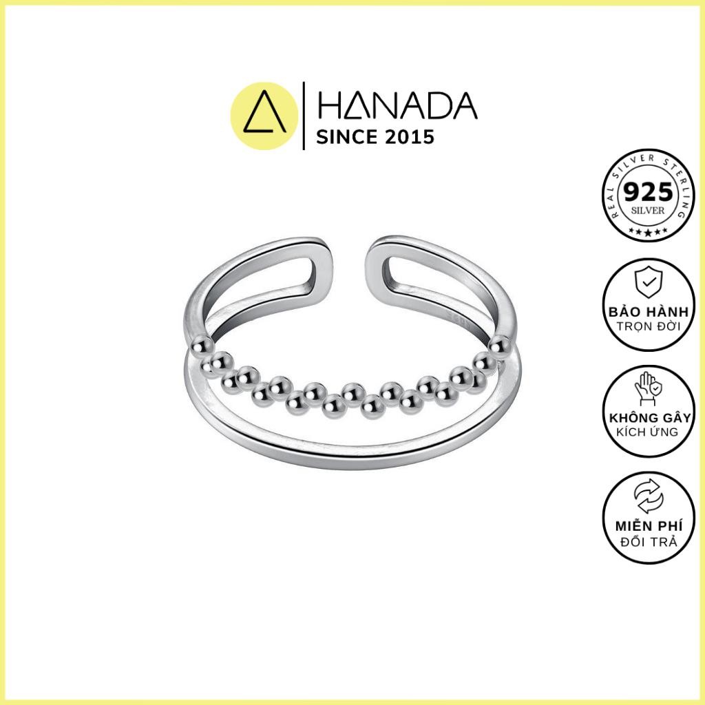 [BẠC 925-BH TRỌN ĐỜI]Nhẫn Bạc 925 Hanada Trơn Phối ZicZac 0756 N3