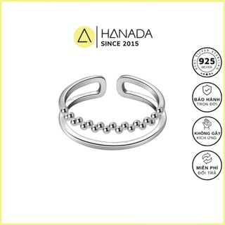 [BH TRỌN ĐỜI] Nhẫn Bạc 925 Hanada Trơn Phối ZicZac 0756 N3