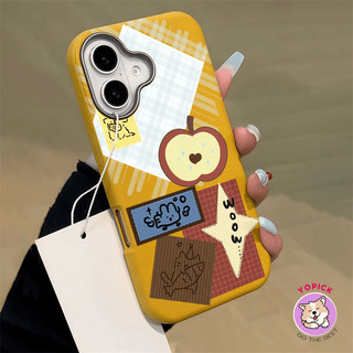  Ốp Điện Thoại Trái Cây Ca Rô Vintage Cho IPhone 16 16Pro 16Plus 16Pro Max 11 12 13 14Plus 15Pro XR XS Max 7 8Plus Vỏ Điện Thoại Cô Gái Bạn Bè SP 
