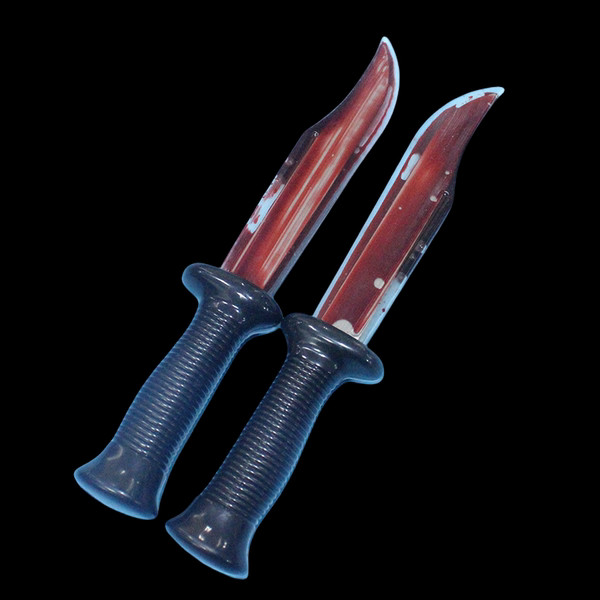 Đạo cụ kinh dị Halloween, dao nhựa chảy máu, vũ khí, hóa trang, trang trí trang phục, dao chảy máu, 