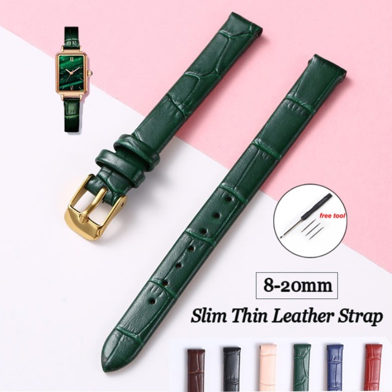 8 / 10 / 12 / 14 / 16 / 18 / 20mm Dây da thật mỏng cho dây đeo cổ tay Lola Rose Dây đeo đồng hồ cổ đ