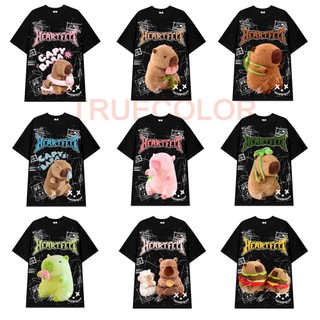  Áo Thun Form Rộng Tay Lỡ Menswear In Hình CAPYBARA Nam Nữ Cổ Tròn Hình In Lụa Chất Liệu Cotton Thái - 6569 