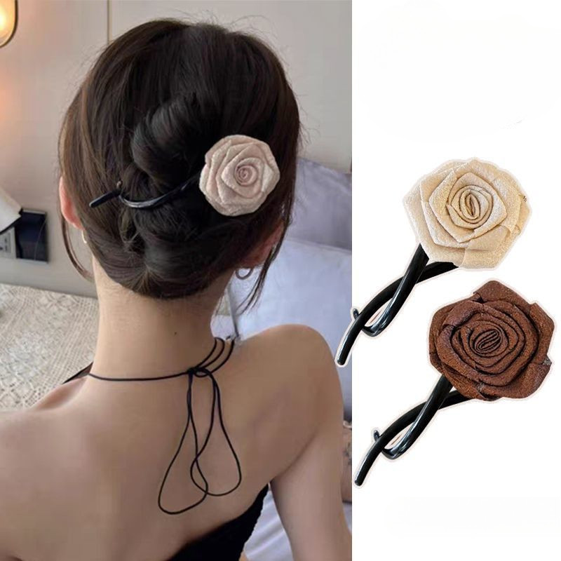 Kẹp xoắn hoa hồng khô màu Maill