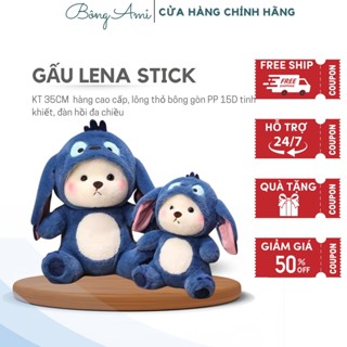 Gấu bông Lena stick size 32cm, Gấu bông lena xanh quà tặng dễ thương cho bé