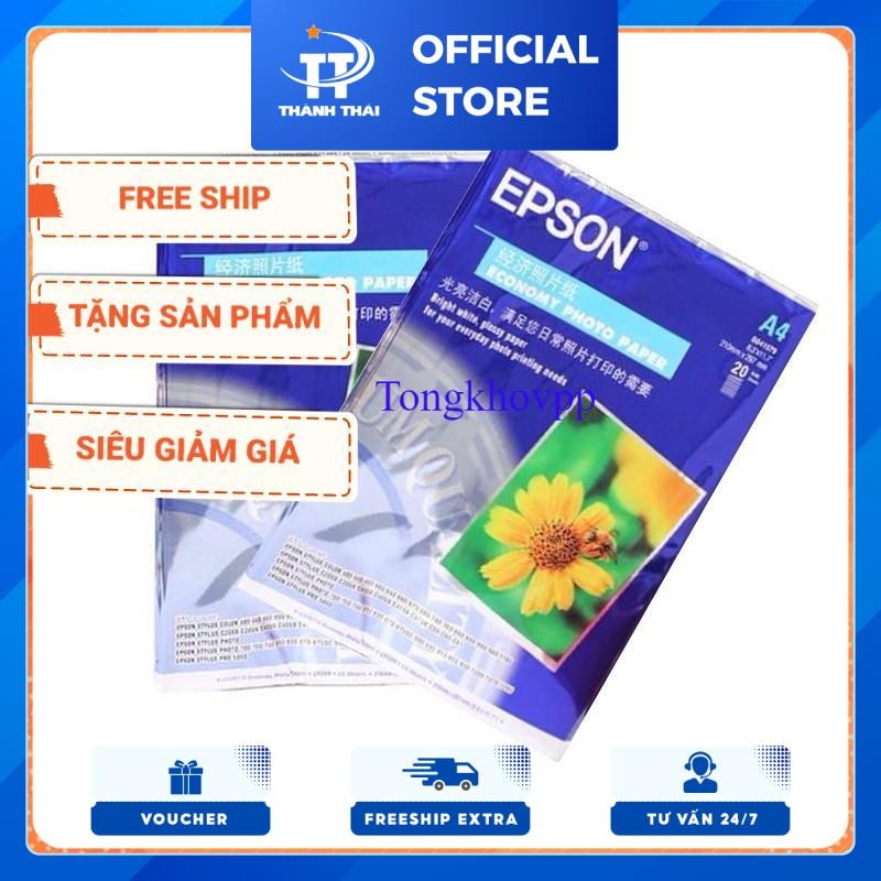 Giấy in ảnh 1 mặt ĐL 210 hoa cúc epson khổ A4-A5-A6 ( 20 tờ/ tập)